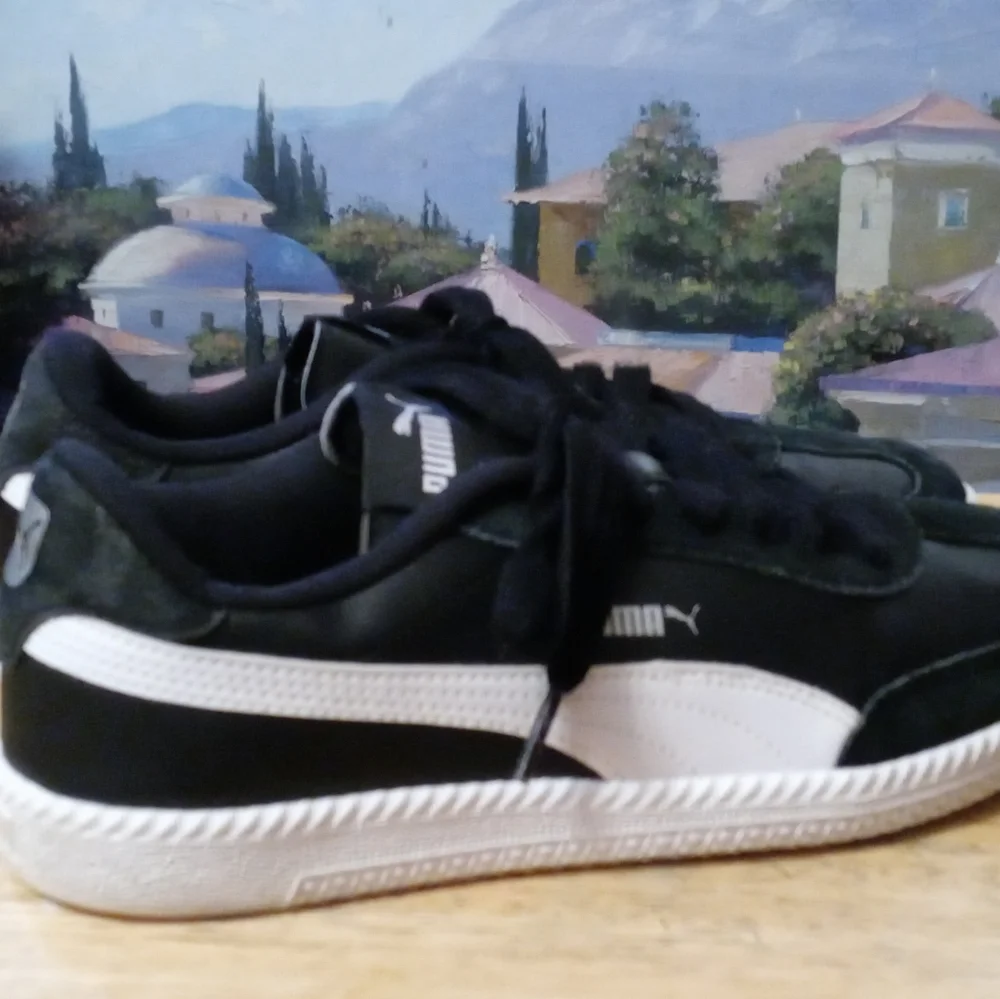 👟Puma Astro Cup Blue & White Leather Suede Old School Sneakers,Like🆕New - Picture 5 of 12